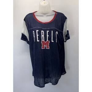 Ole Miss Rebels 47 Brand Women's T Shirt Blue Fade US Medium